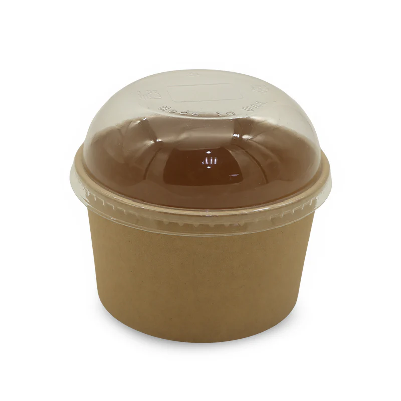 Paper Ice Cream Cups UAE - Brown with Lid - Image 19