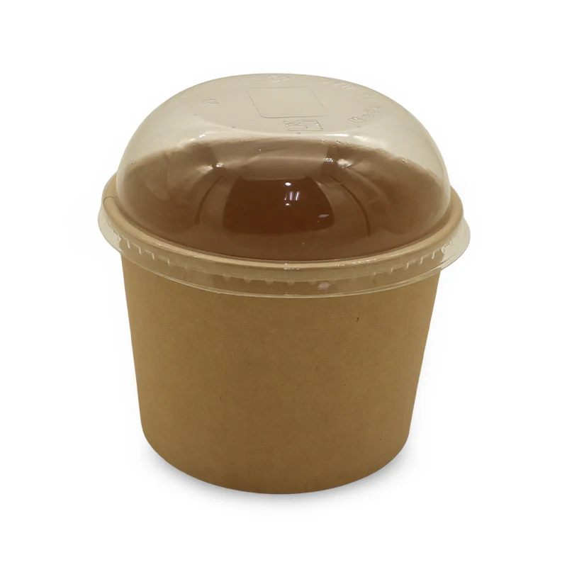 Paper Ice Cream Cups UAE - Brown with Lid - Image 23