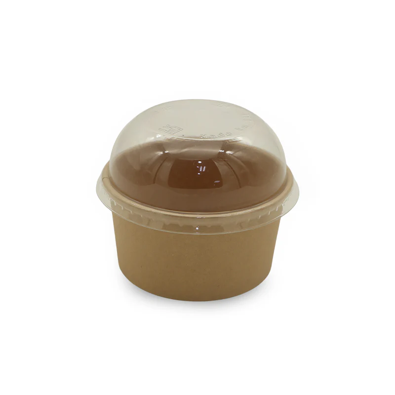 Paper Ice Cream Cups UAE - Brown with Lid - Image 7