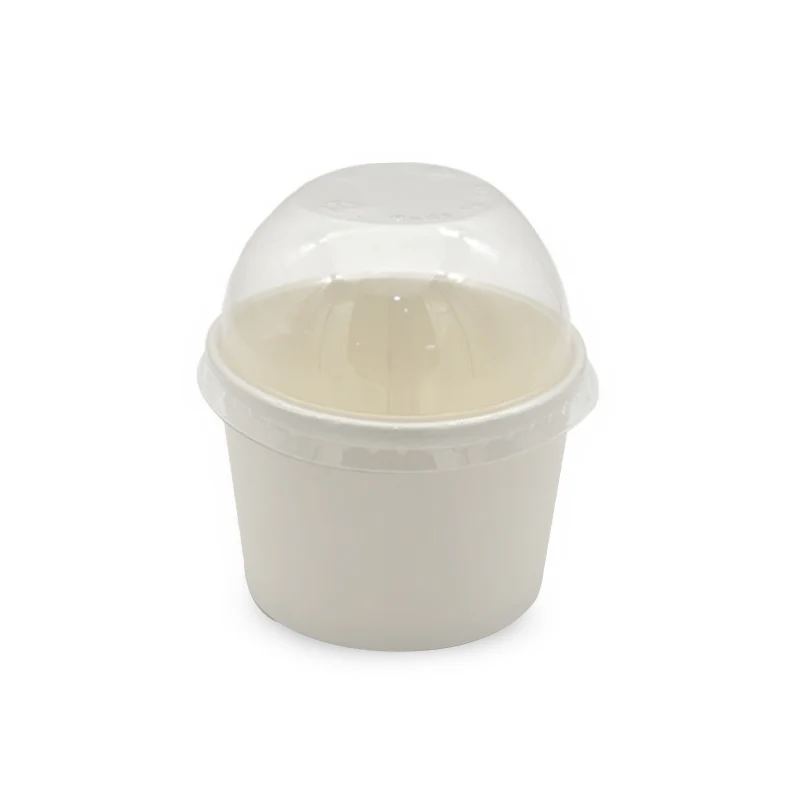Paper Ice Cream Cups UAE - White with Lid