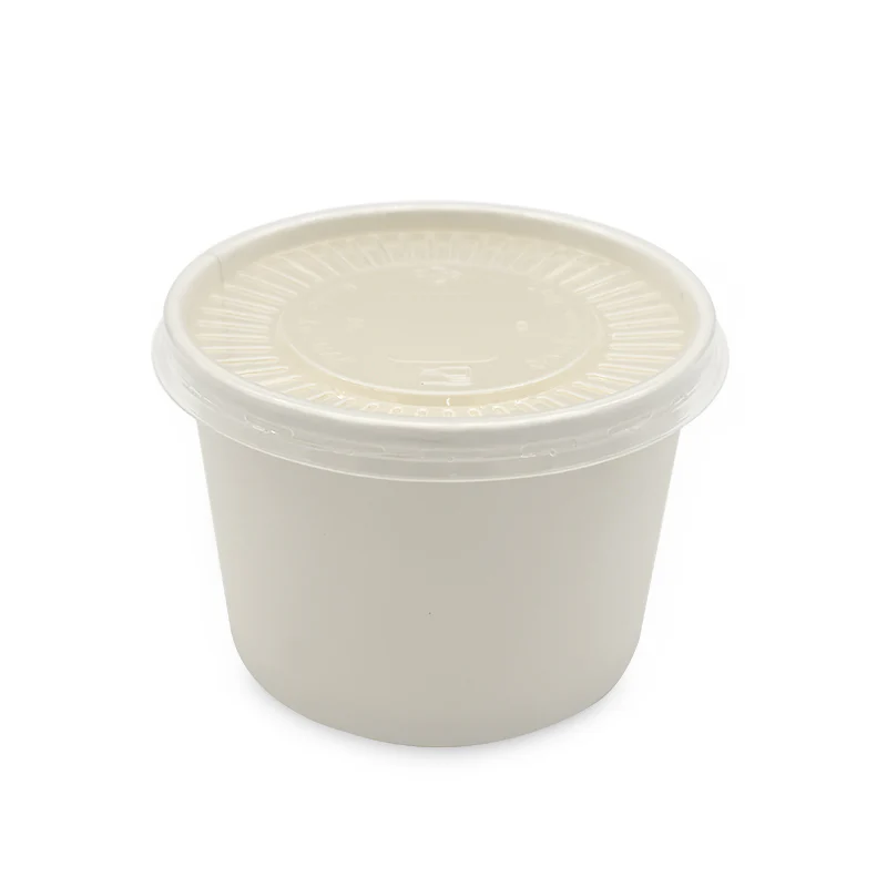 Paper Ice Cream Cups UAE - White with Lid - Image 14