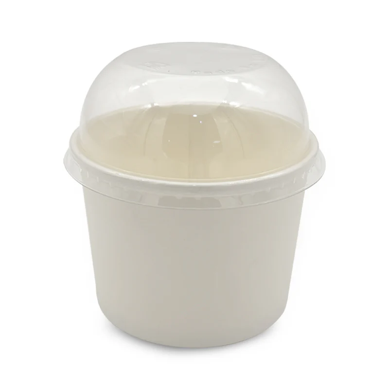 Paper Ice Cream Cups UAE - White with Lid - Image 24
