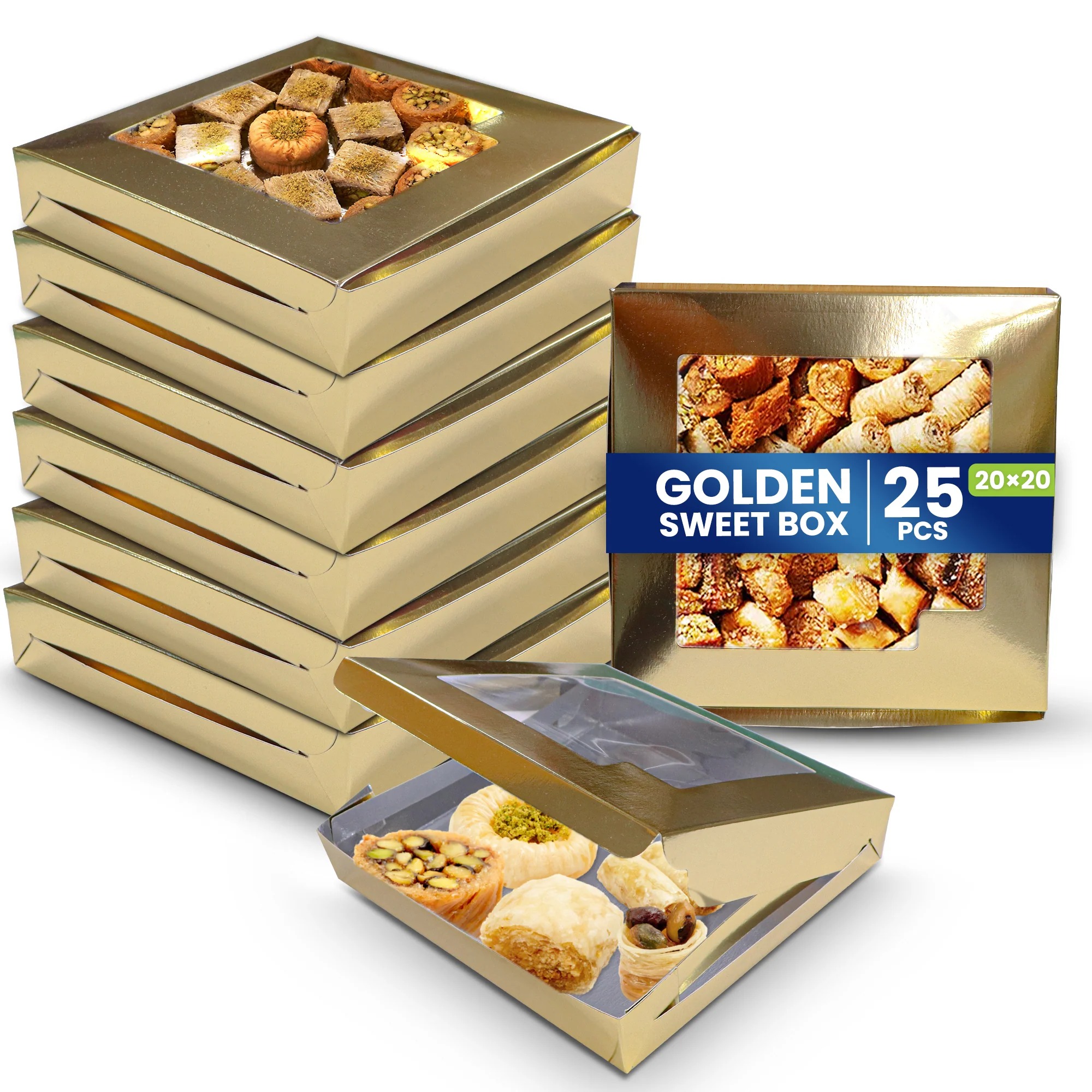Paper Sweet Box  Gold/Aluminium with Window - Image 7