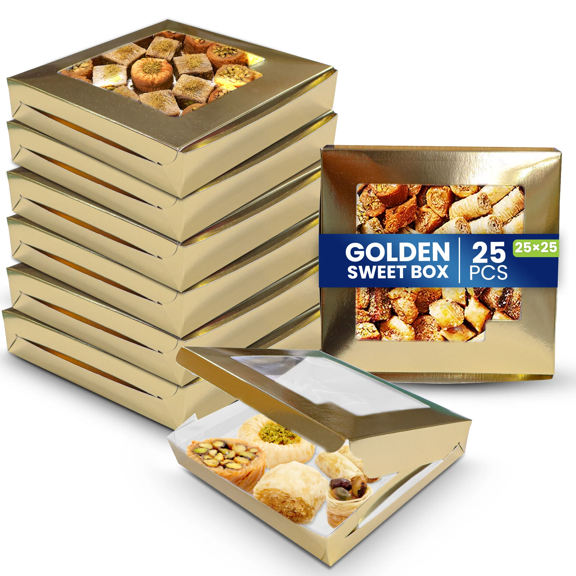 Paper Sweet Box Gold/White with Window - Image 16