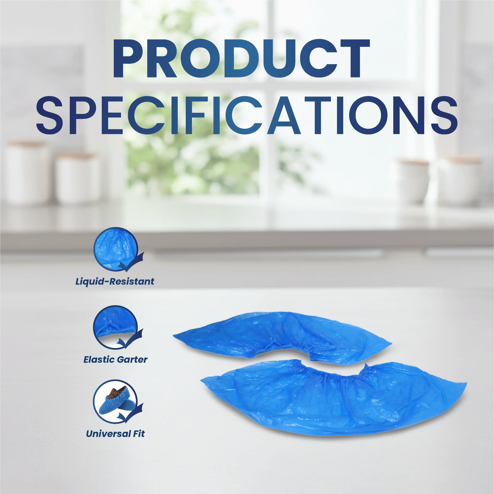 PE Shoe Cover Blue Disposable  100 PCS PKT - Image 3