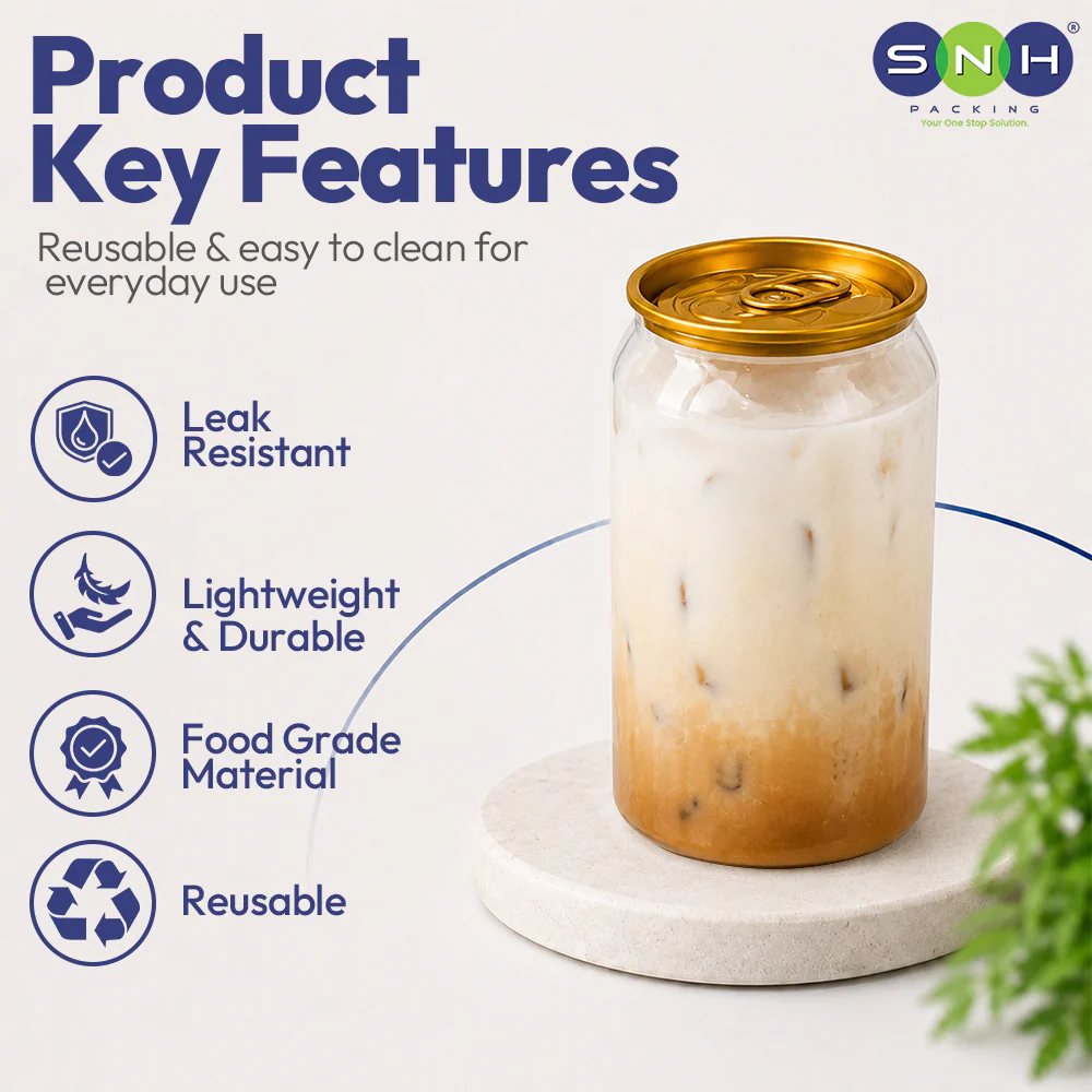 PET Can Clear Round with Gold Lid UAE - 55mm Dia | Compatible with Sealing Machines - Image 4