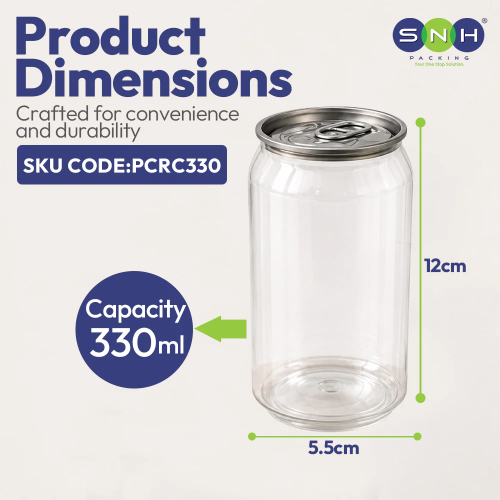 PET Can Clear Round with Silver Lid UAE - 55mm Dia | Compatible with Sealing Machines - Image 6