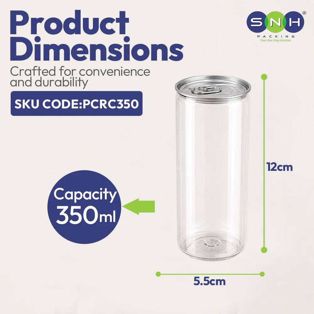 PET Can Clear Round with Silver Lid UAE - 55mm Dia | Compatible with Sealing Machines - Image 9