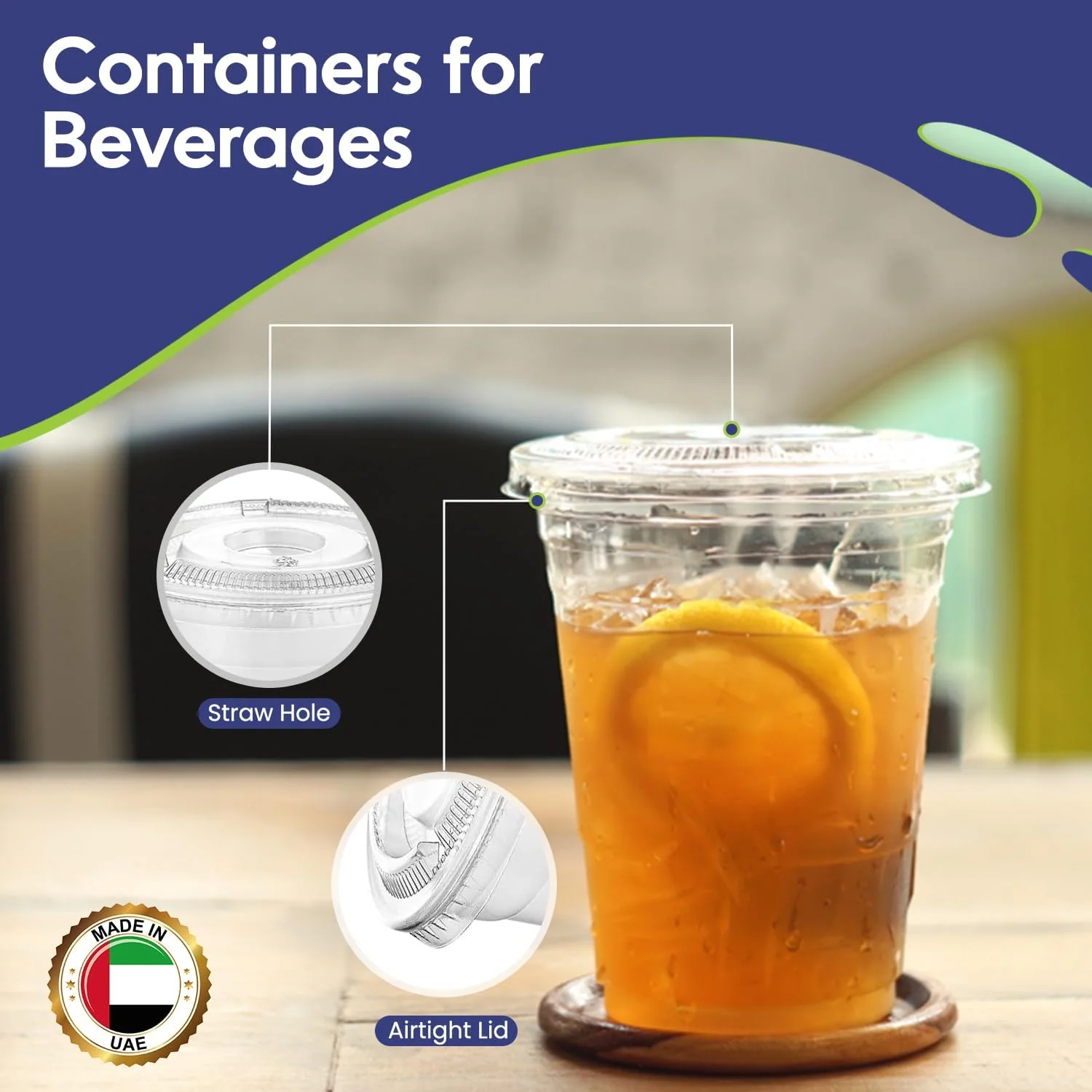 PET Juice Cups with Flat & Dome Lids Clear Plastic Cups - Image 4