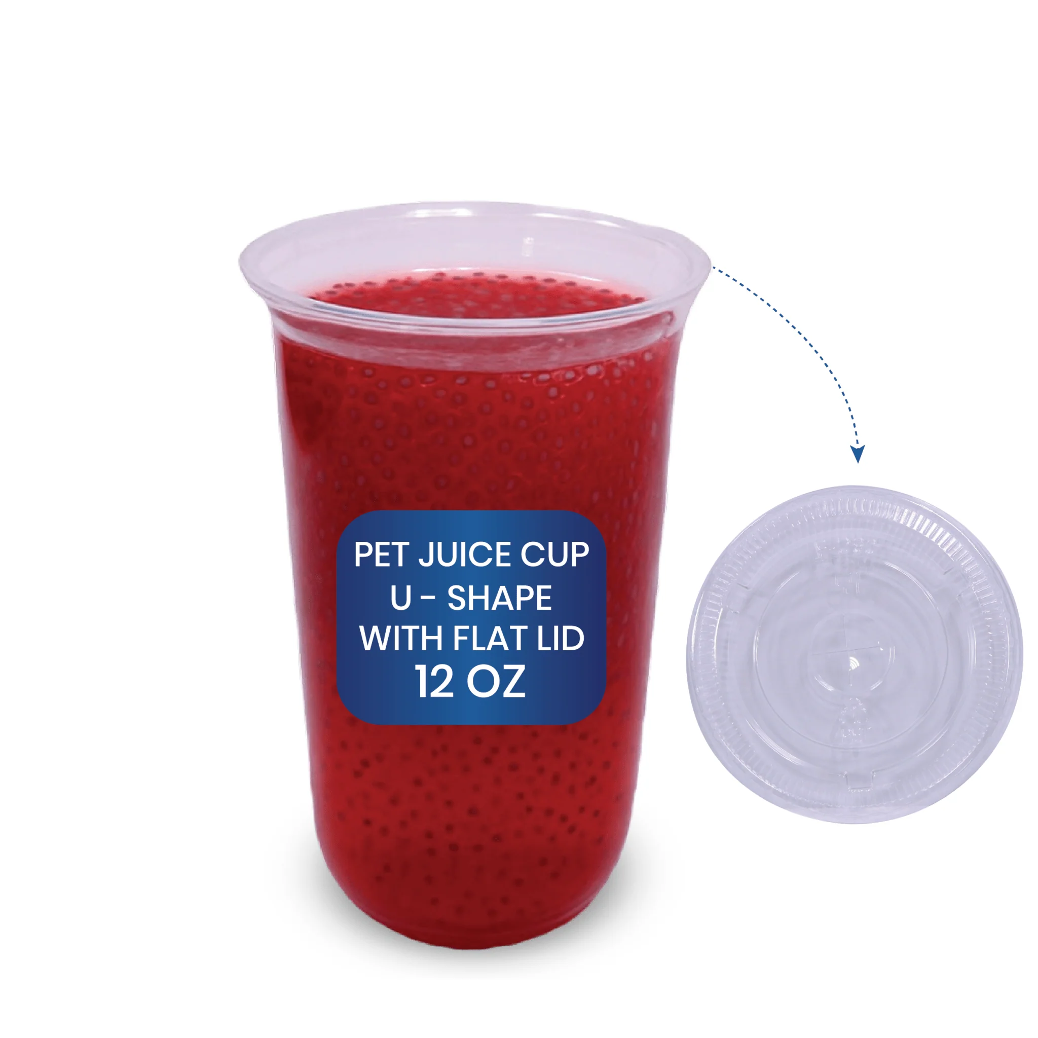 PET U-Shape Juice Cups with Lids  Clear Plastic - Image 11