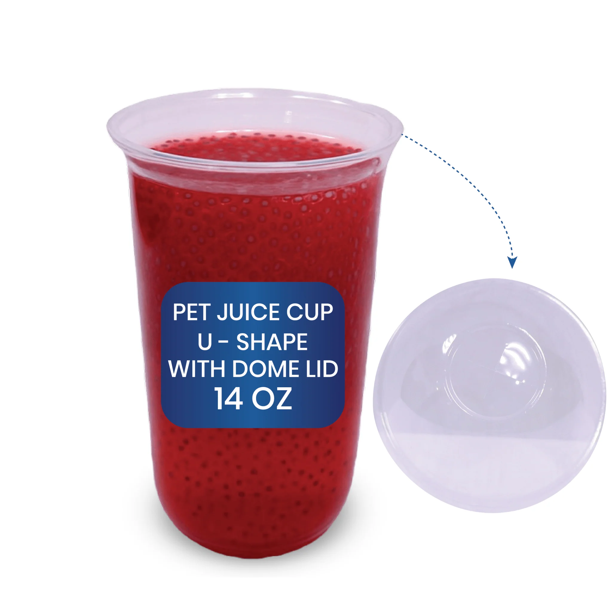 PET U-Shape Juice Cups with Lids  Clear Plastic - Image 12