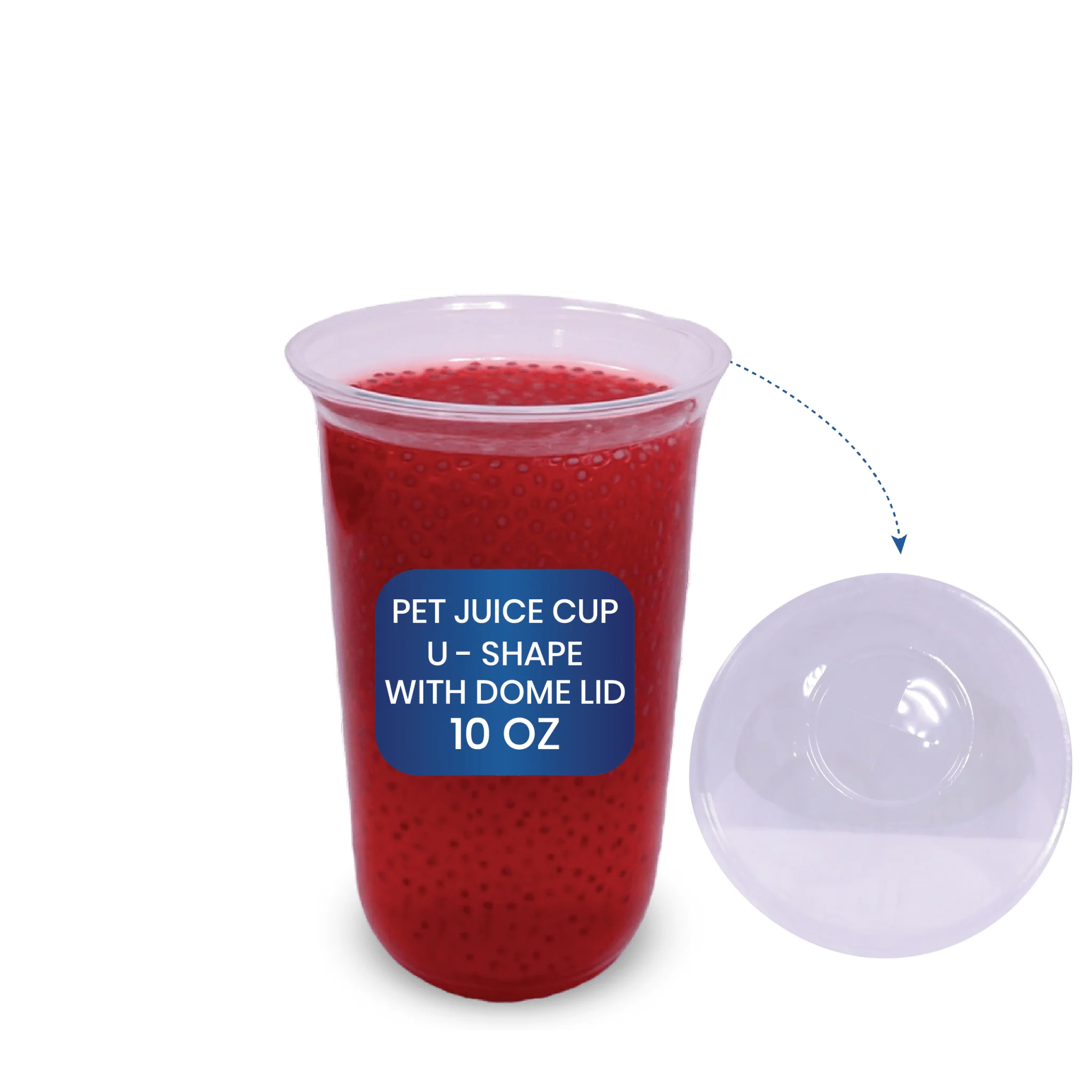 PET U-Shape Juice Cups with Lids  Clear Plastic - Image 6