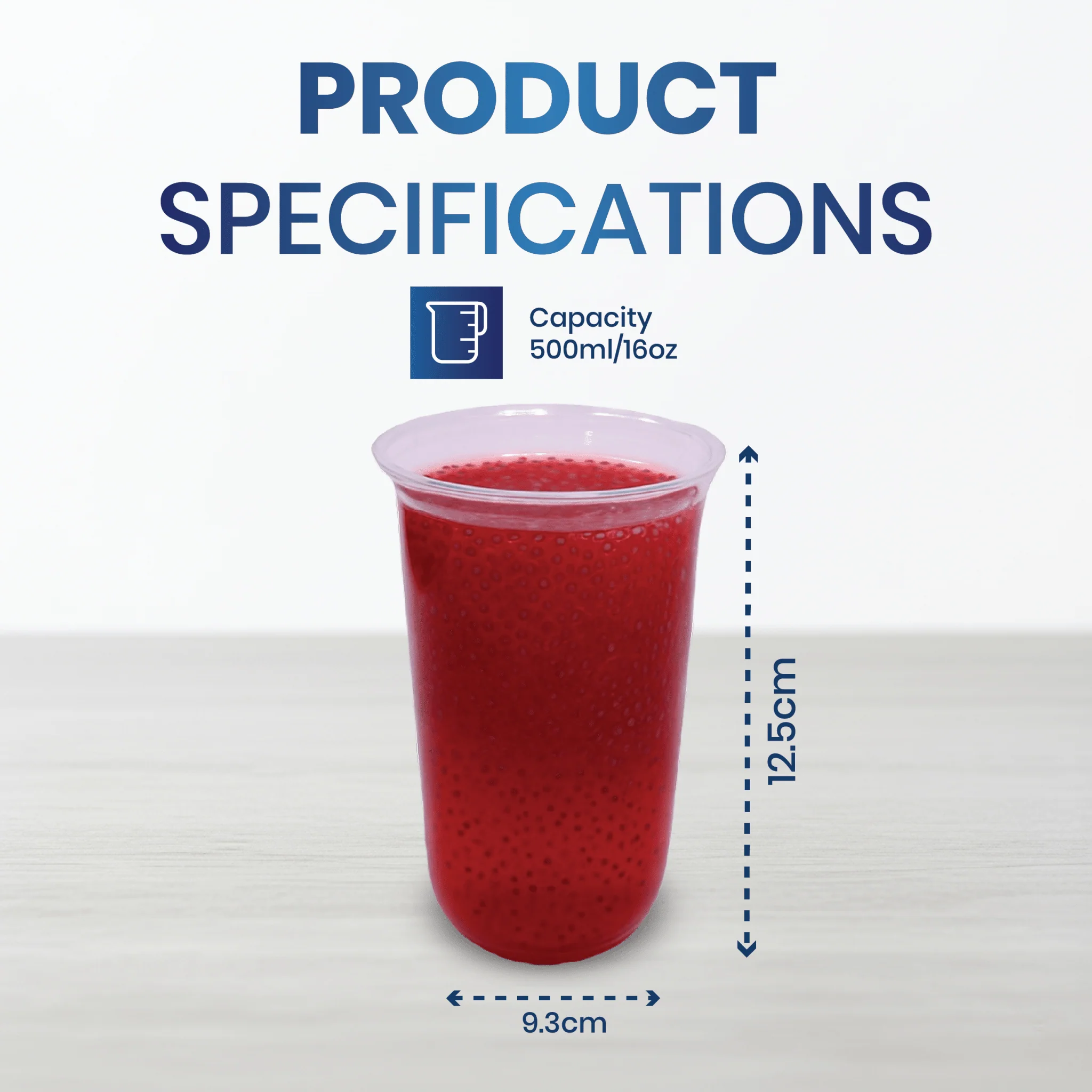 PET U-Shape Juice Cups with Lids  Clear Plastic - Image 7