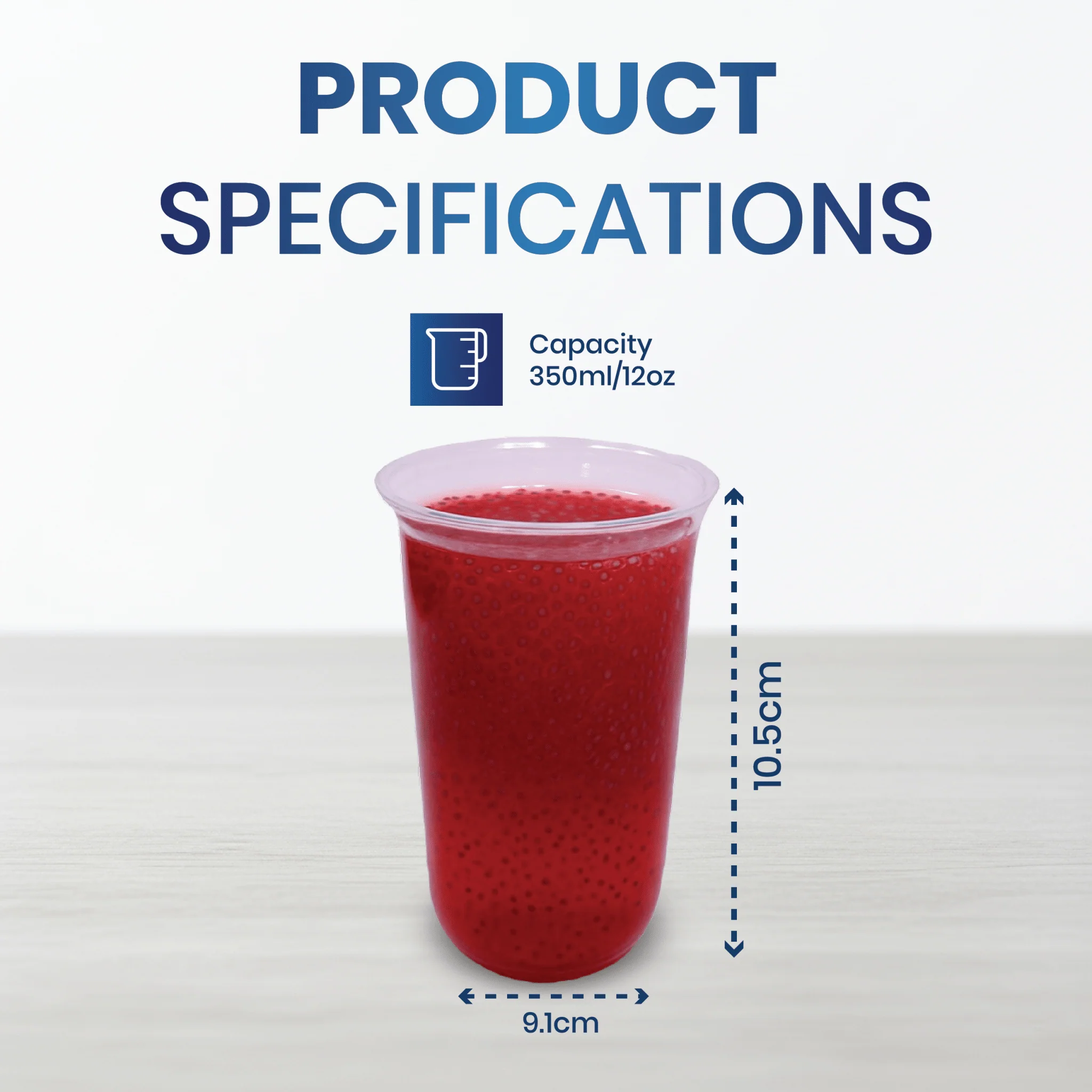 PET U-Shape Juice Cups with Lids  Clear Plastic - Image 9