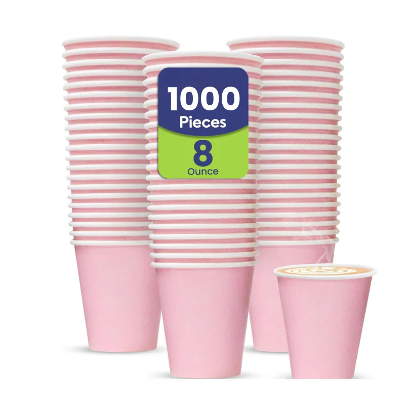 Pink Single Wall Paper Cup  Disposable Hot & Cold Drinks - Image 10