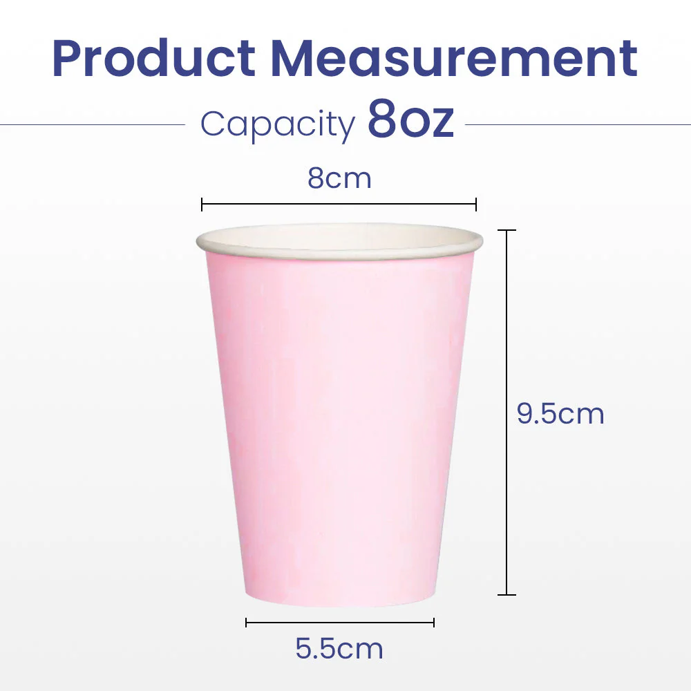 Pink Single Wall Paper Cup  Disposable Hot & Cold Drinks - Image 4