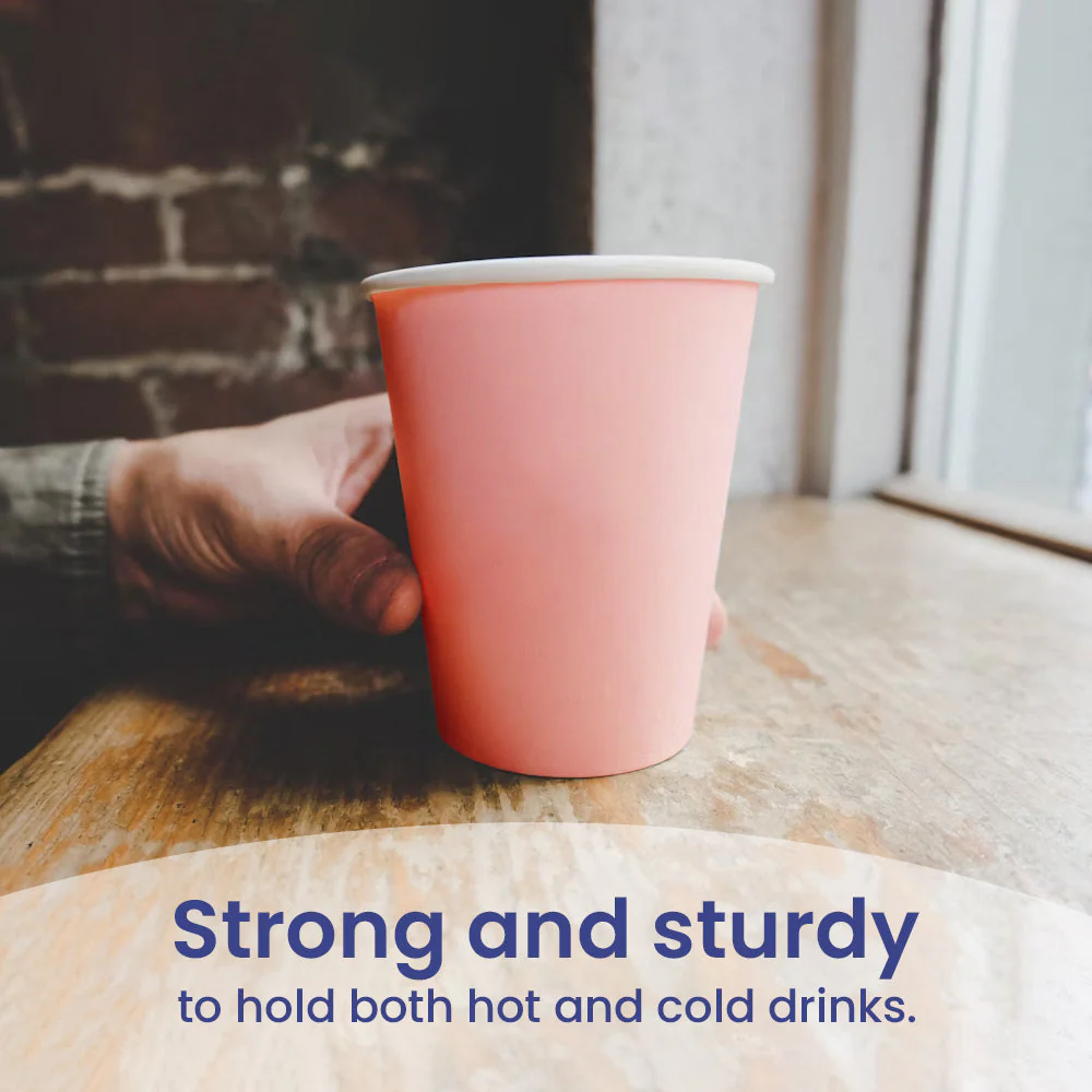 Pink Single Wall Paper Cup  Disposable Hot & Cold Drinks - Image 6