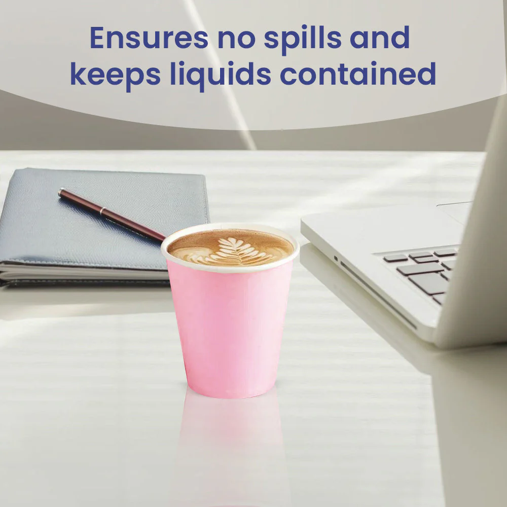 Pink Single Wall Paper Cup  Disposable Hot & Cold Drinks - Image 7