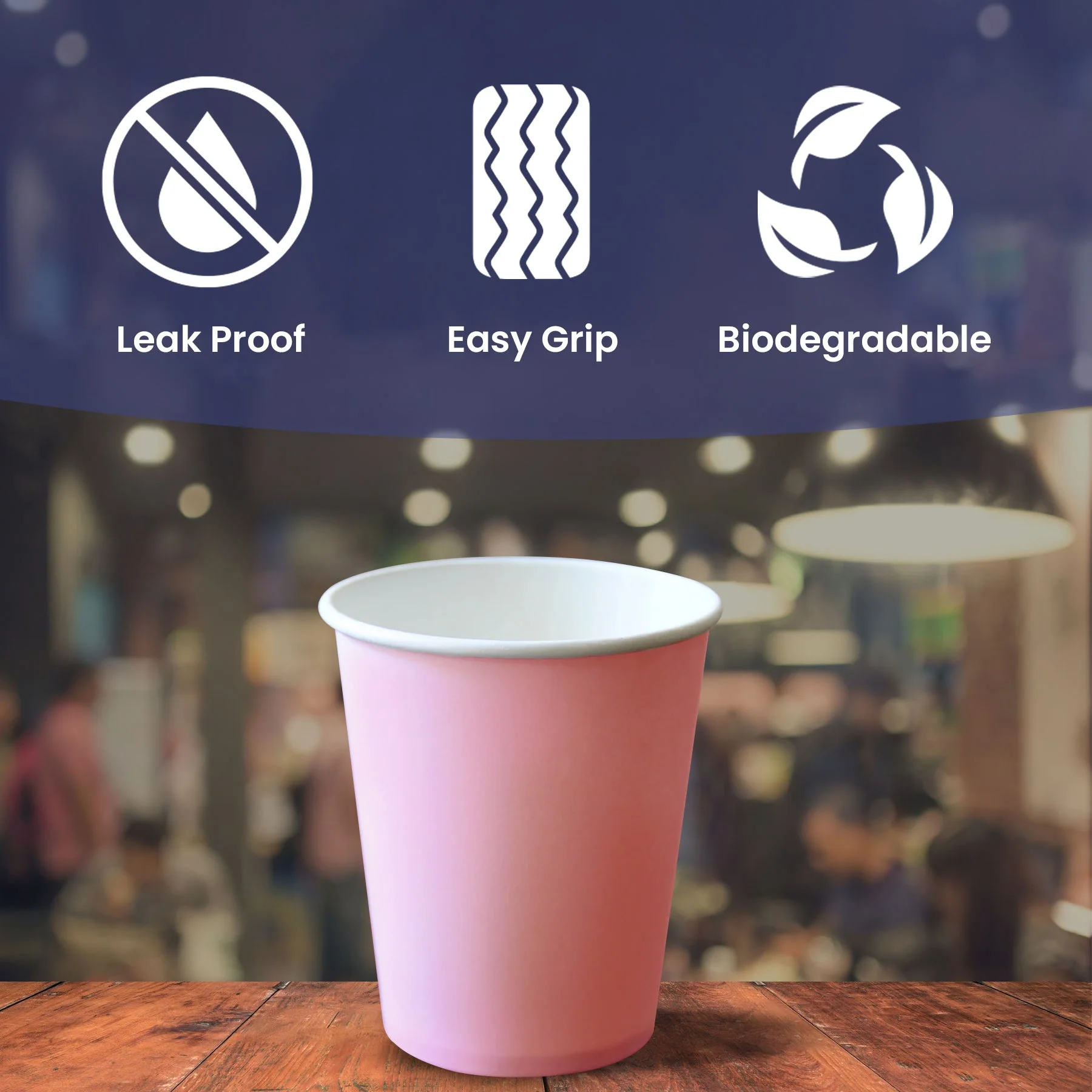 Pink Single Wall Paper Cup  Disposable Hot & Cold Drinks - Image 8