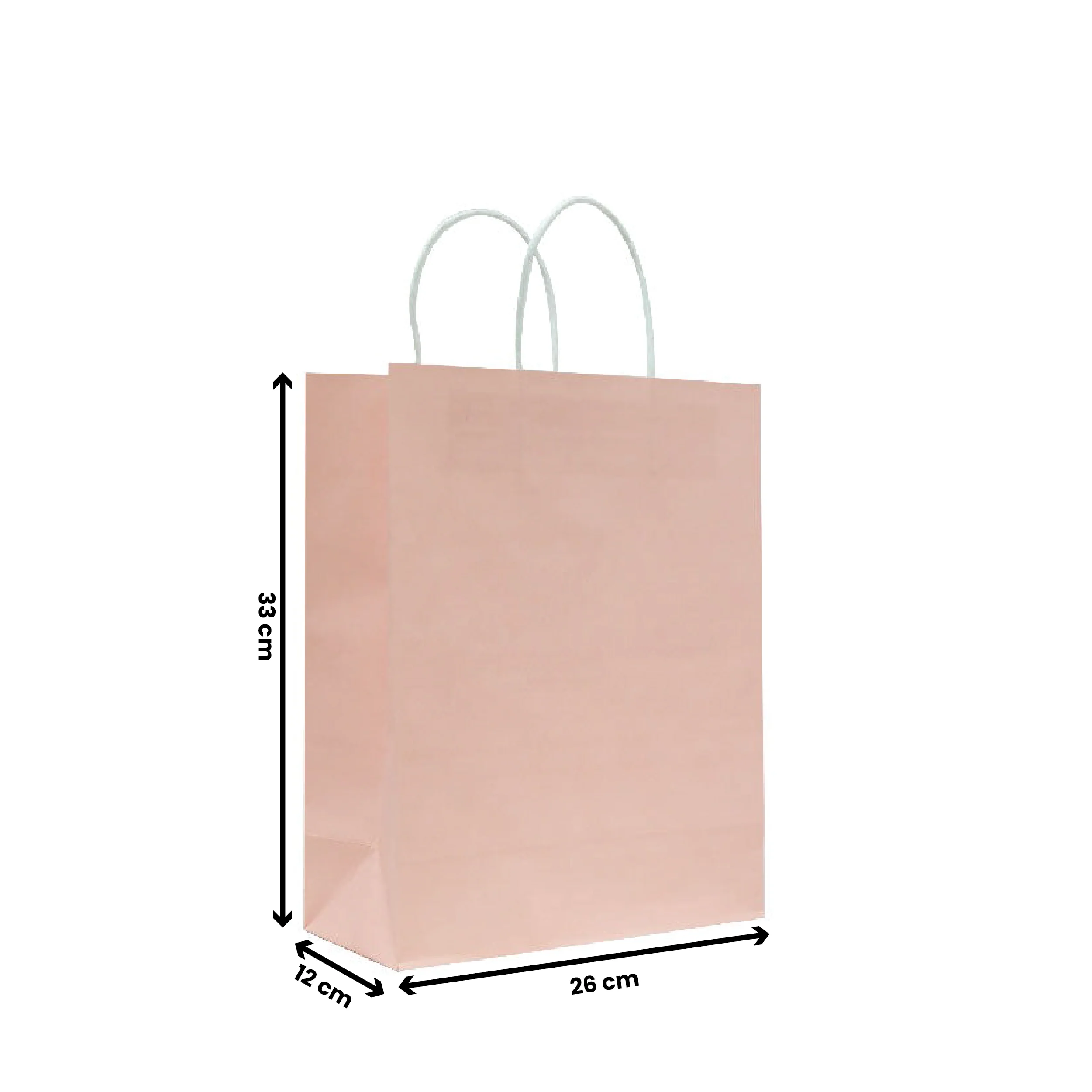 Pink Twisted Handle Paper Bags | Durable Kraft Bags - Image 3
