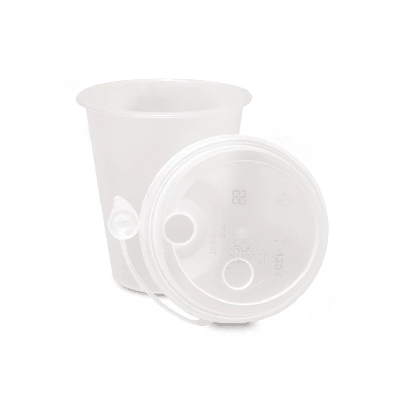 PP Frosted Juice Cup  with Lid 90MM - Image 2
