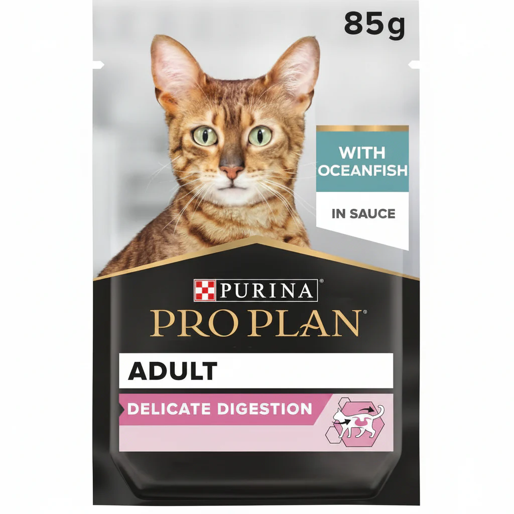 Purina Pro Plan Delicate Wet Cat Food, Oceanfish in Gravy POUCH 85G