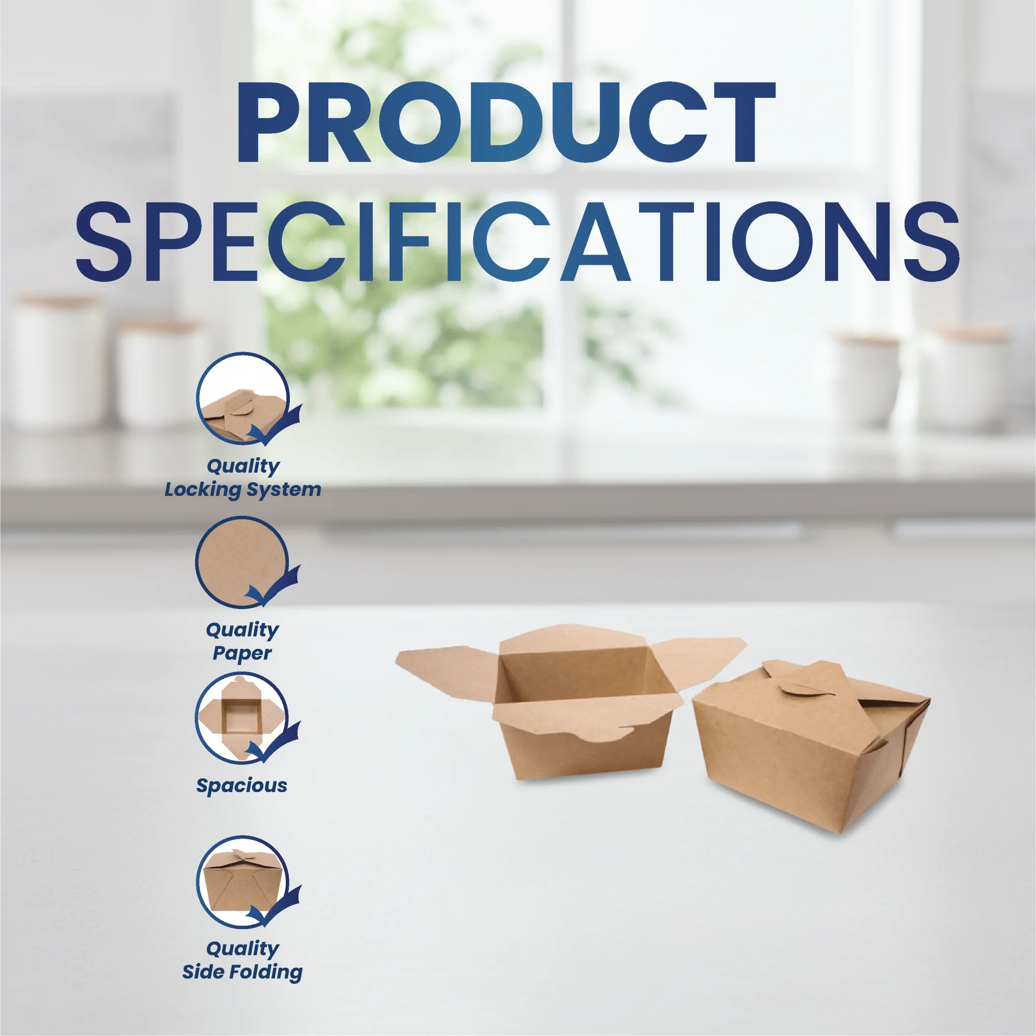 Rectangular Brown Kraft Takeaway Boxes Durable Food Packaging Box - Image 12