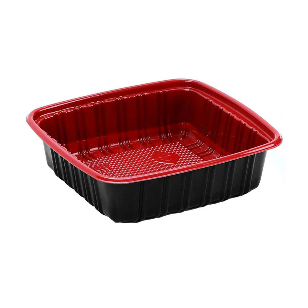 Red & Black Microwave Container with Lid