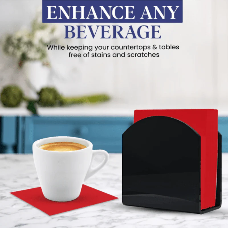 Red Cocktail Paper Napkins  2Ply | 50 PCS PKT - Image 3