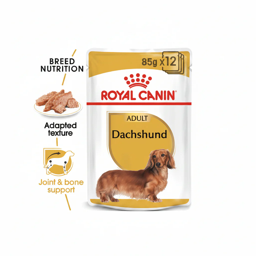 Royal Canin Breed Health Nutrition Dachshund Adult (Wet Food - Pouches) 12 x 85 g