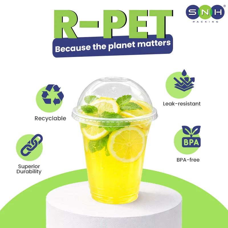RPET Cups With Lid - Disposable Cold Drink Cups - Image 12