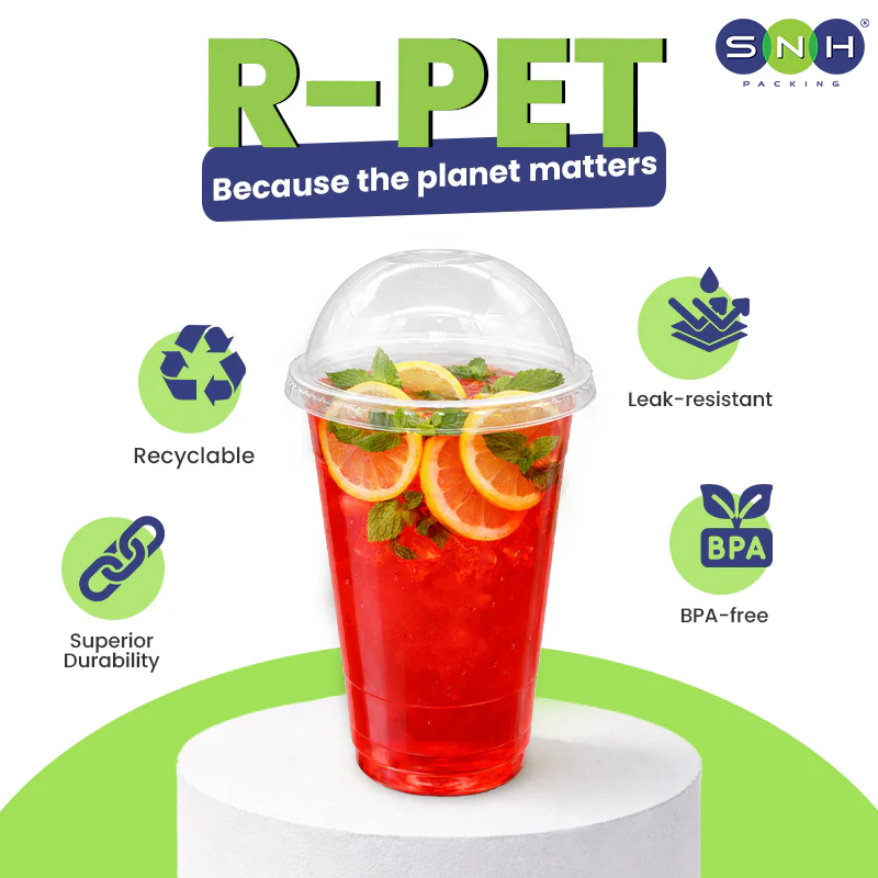RPET Cups With Lid - Disposable Cold Drink Cups - Image 18