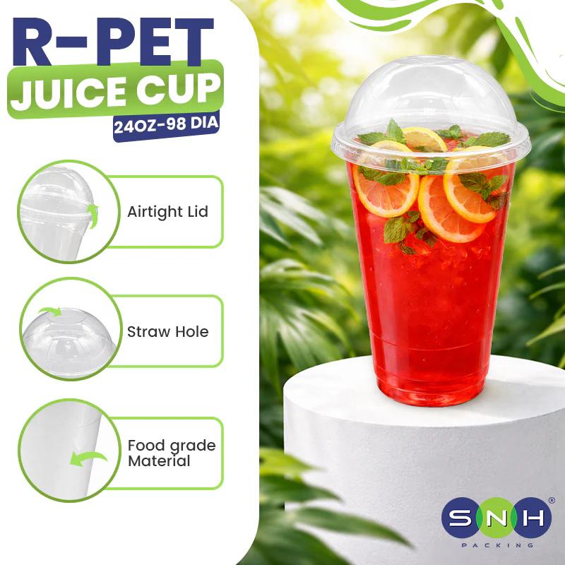 RPET Cups With Lid - Disposable Cold Drink Cups - Image 19