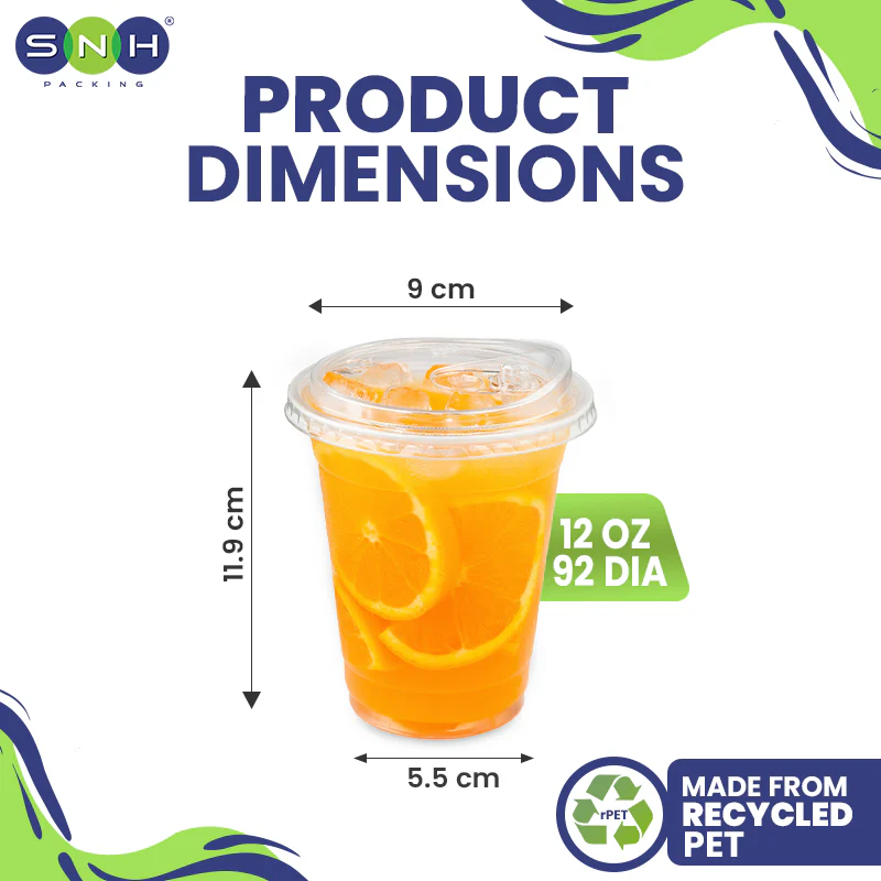 RPET Cups With Lid - Disposable Cold Drink Cups - Image 21
