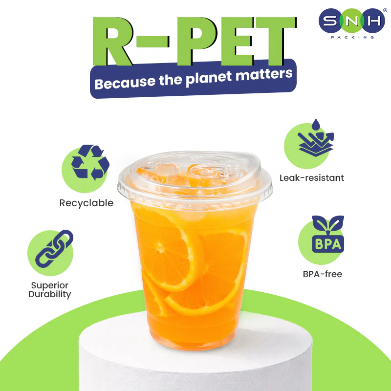 RPET Cups With Lid - Disposable Cold Drink Cups - Image 22