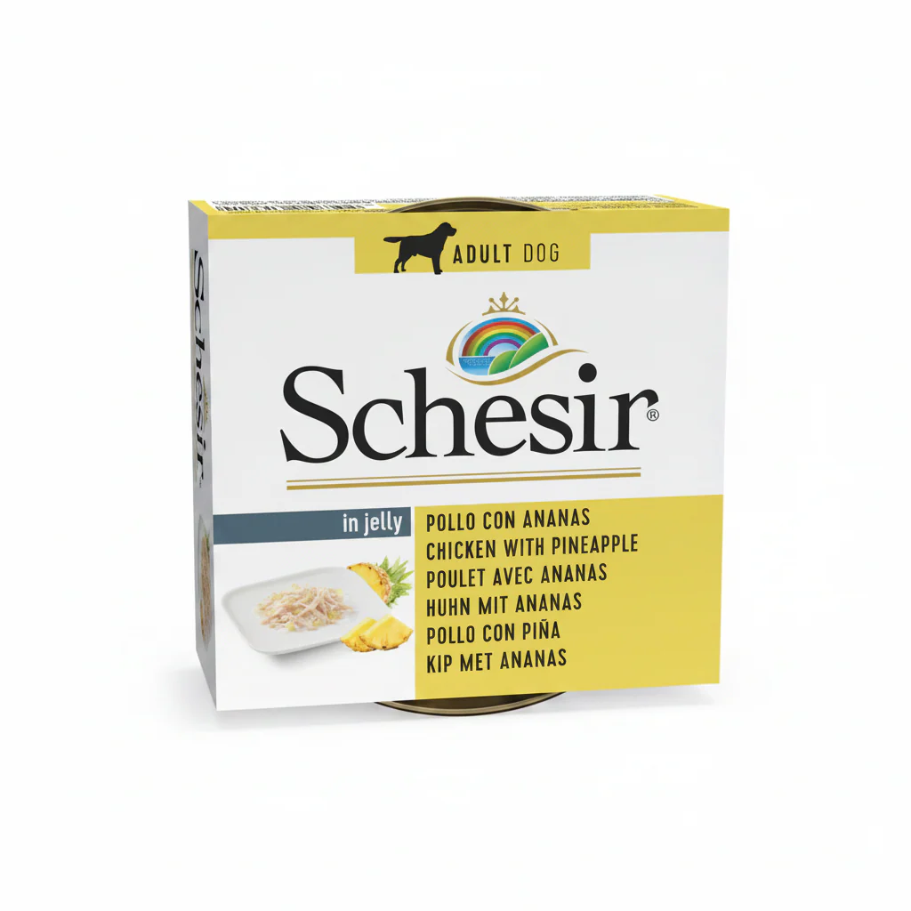 Schesir Dog Wet Food in Jelly Can-Chicken With Pineapple 150g