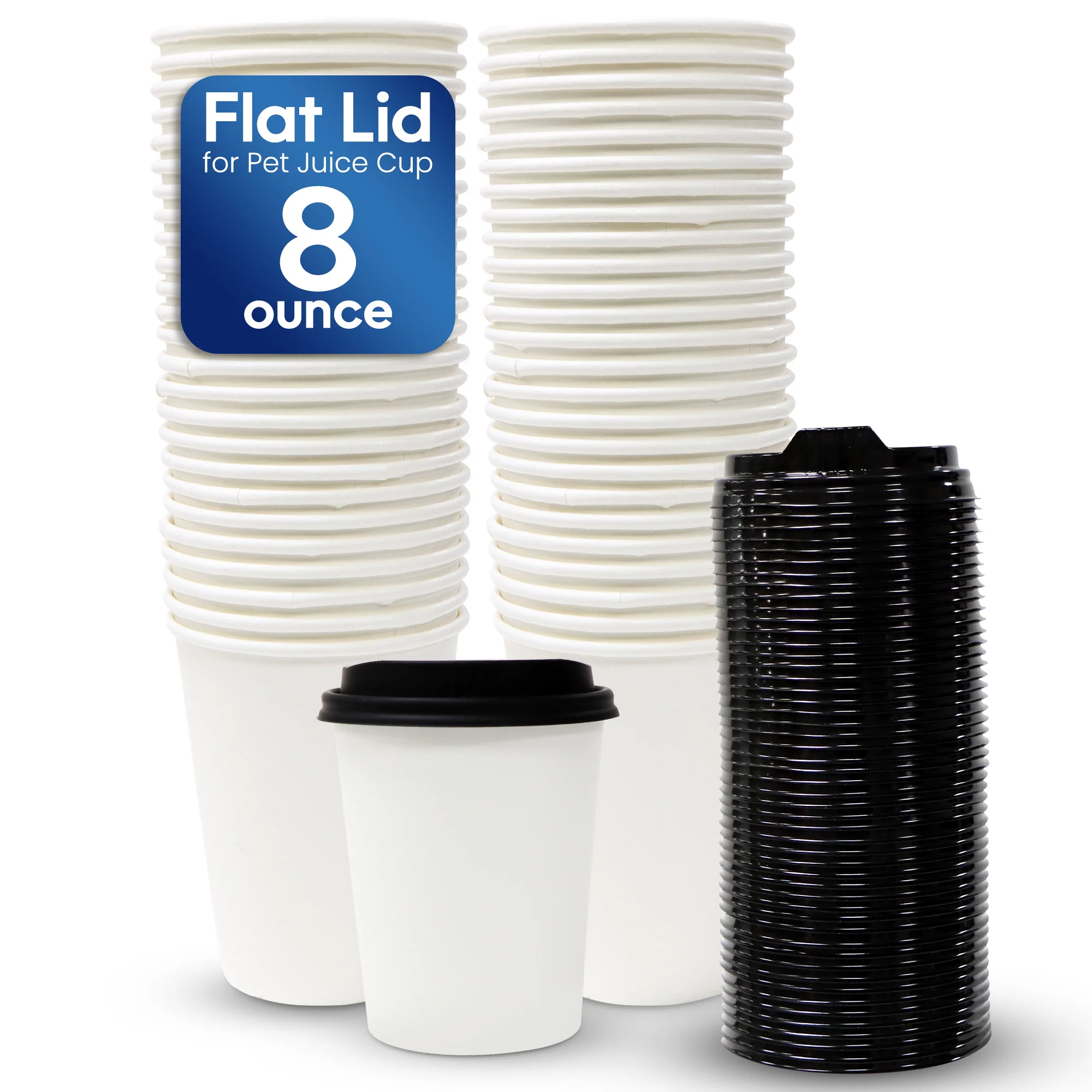 Single Wall White Paper Cup with Black Lid - Image 2