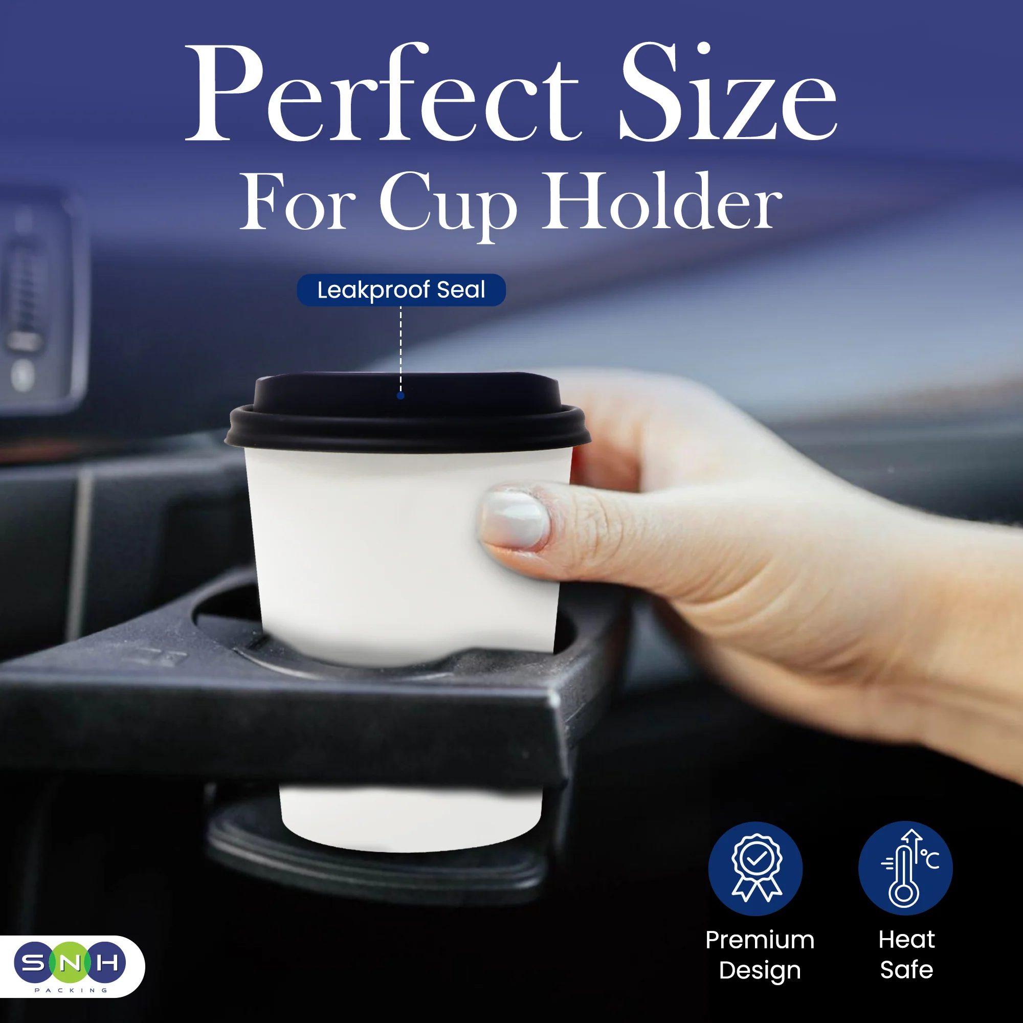 Single Wall White Paper Cup with Black Lid - Image 7