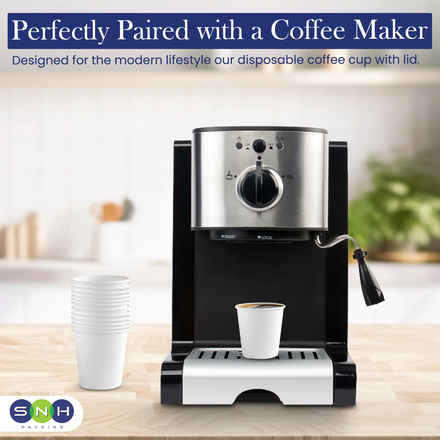Single Wall White Paper Cup with Black Lid - Image 9