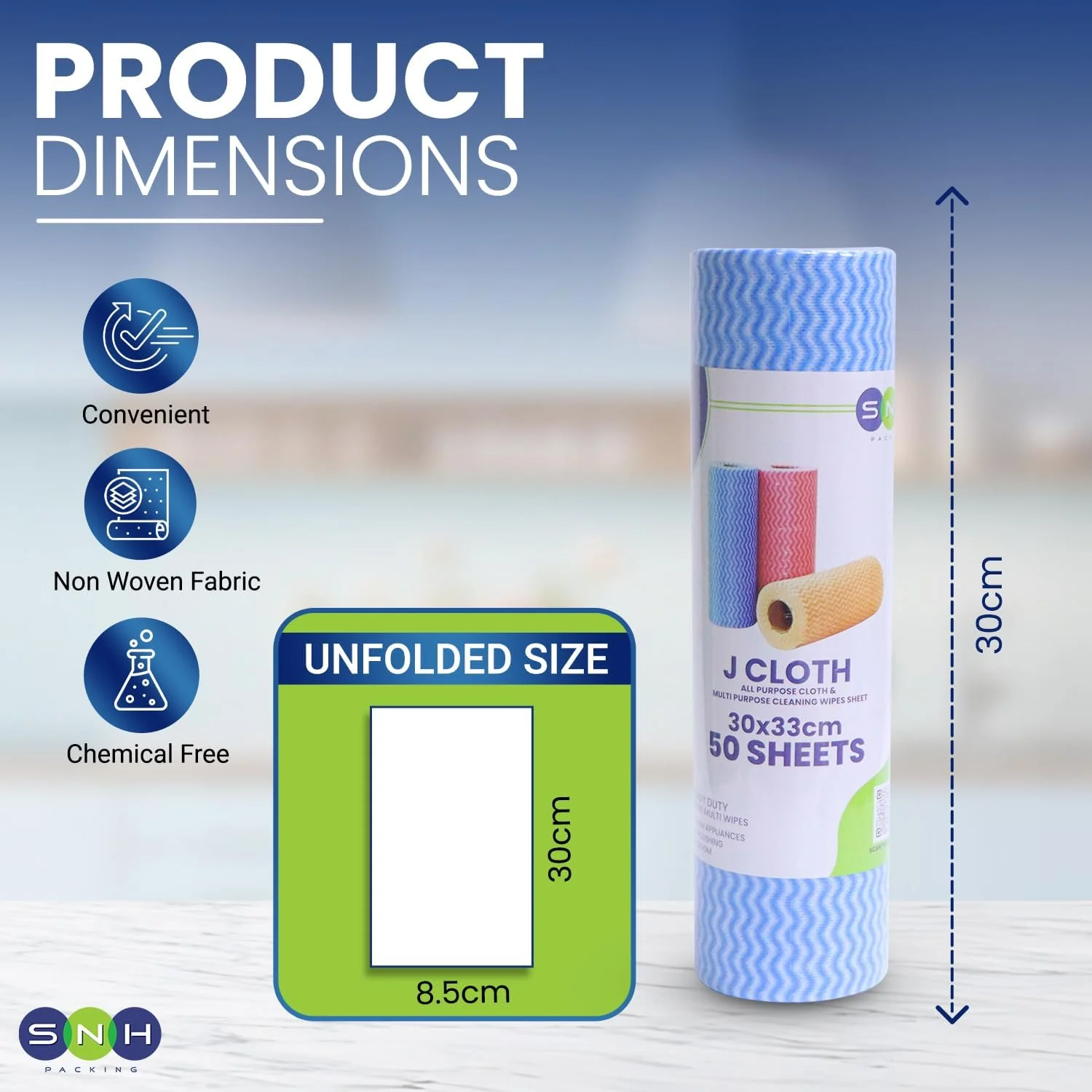 SNH J Cloth Roll Blue 50 PCS PKT - Image 8