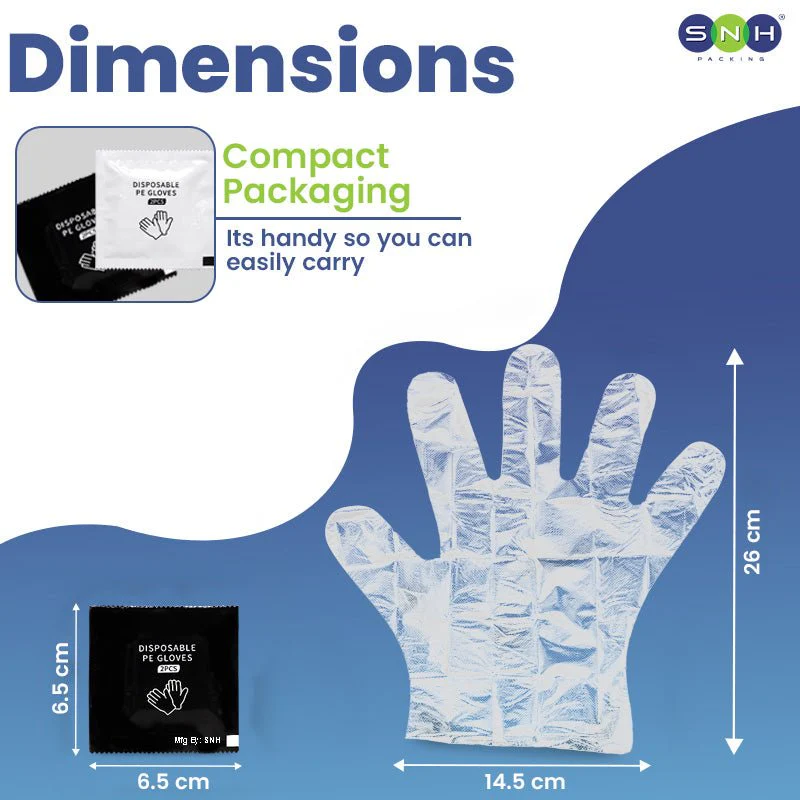 SNH Wrapped PE Gloves Disposable Food Handling - Image 4