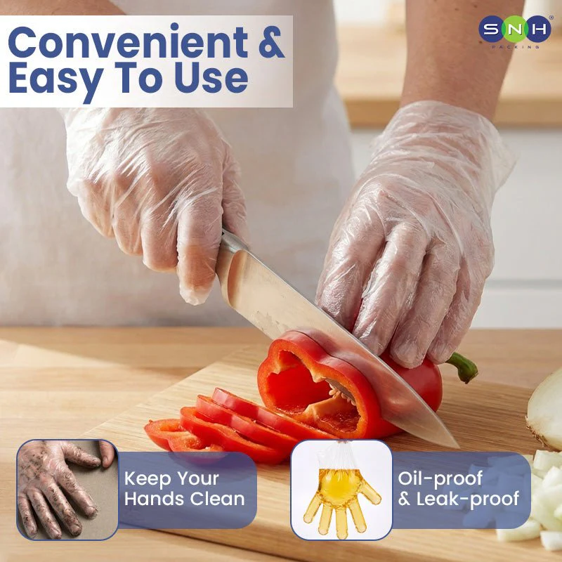 SNH Wrapped PE Gloves Disposable Food Handling - Image 5
