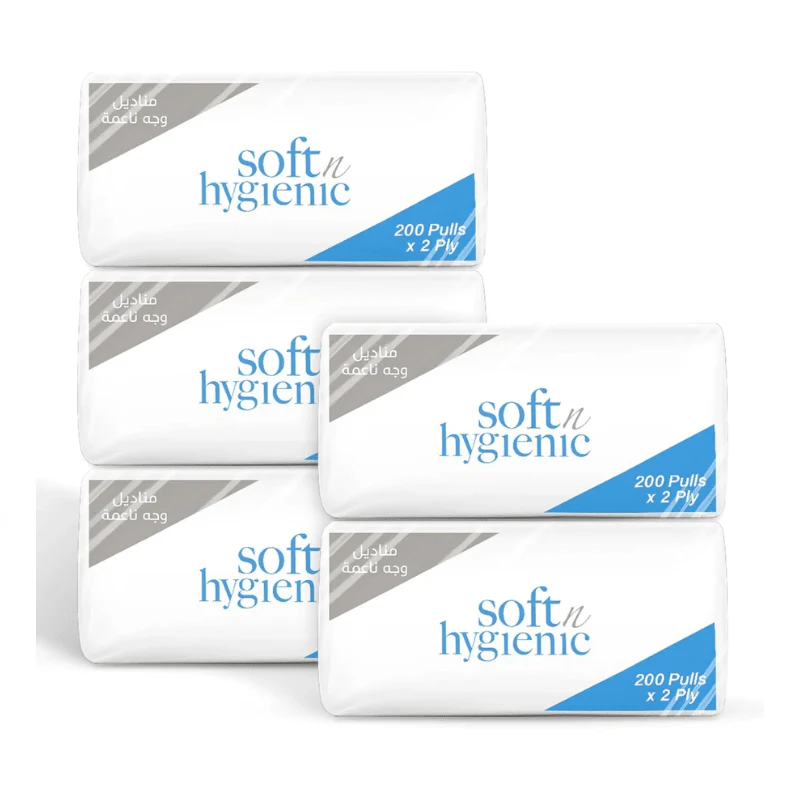 Soft & Hygienic Nylon Facial Tissues  200 Sheets 2Ply