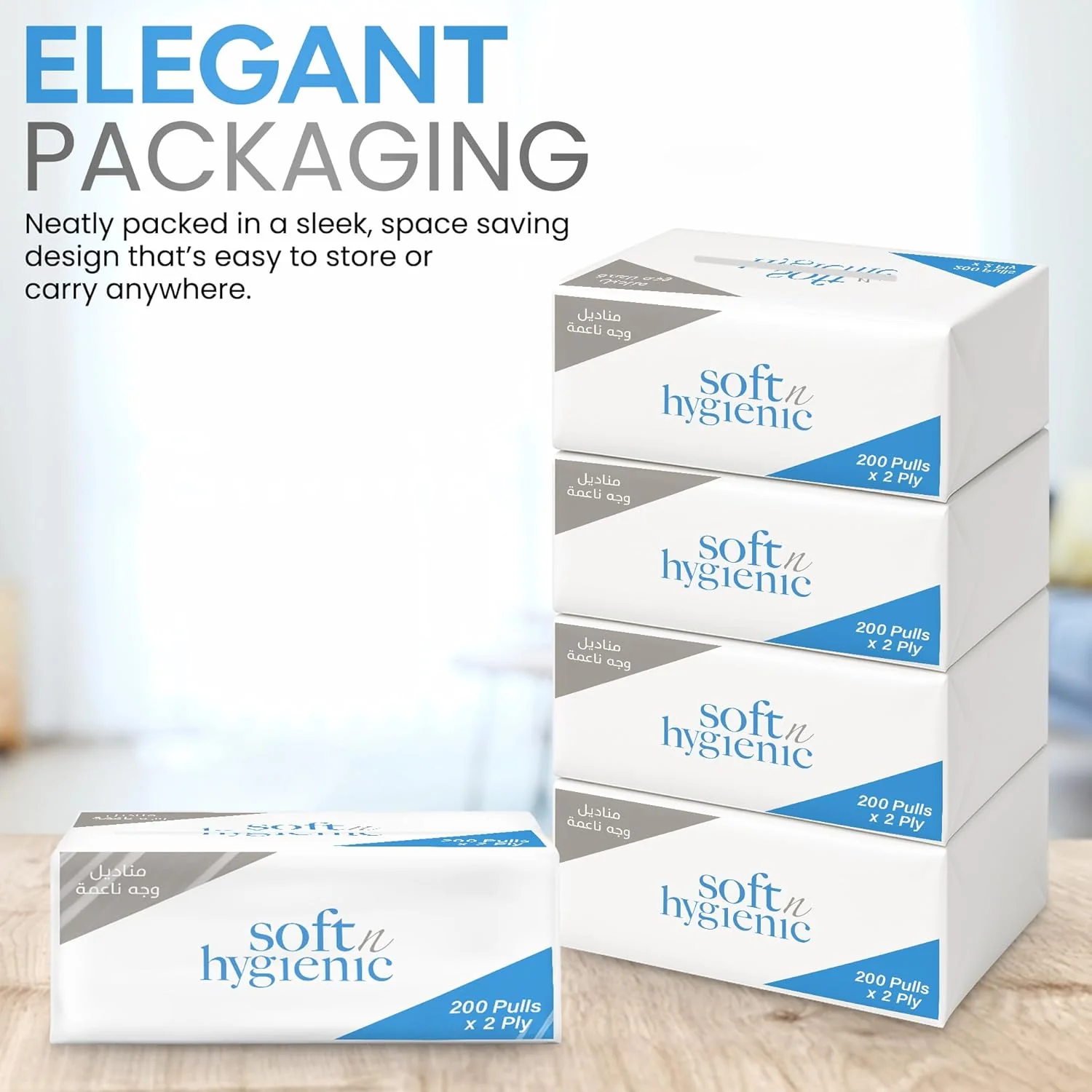 Soft & Hygienic Nylon Facial Tissues  200 Sheets 2Ply - Image 4