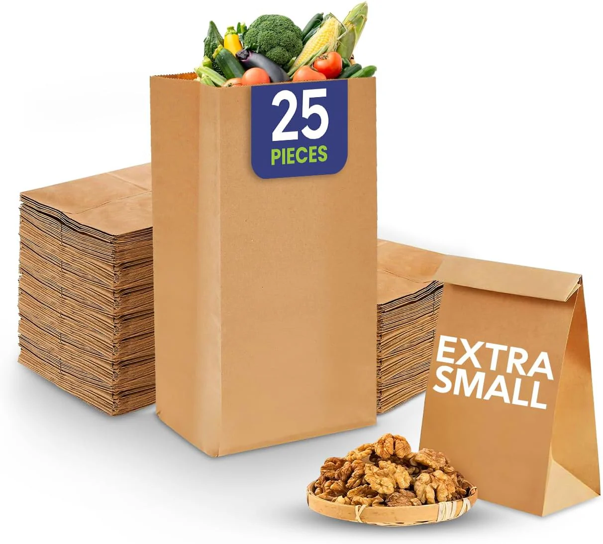 Square Bottom Paper Bags Kraft Takeaway