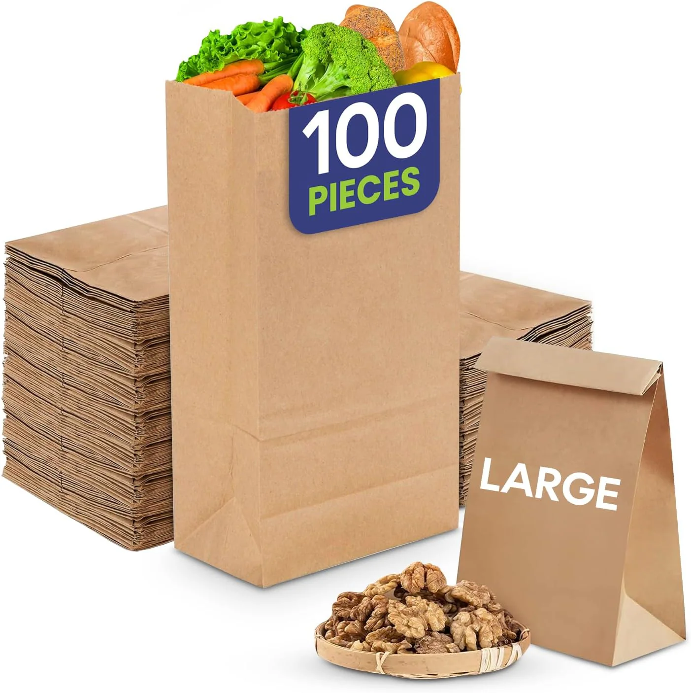 Square Bottom Paper Bags Kraft Takeaway - Image 4
