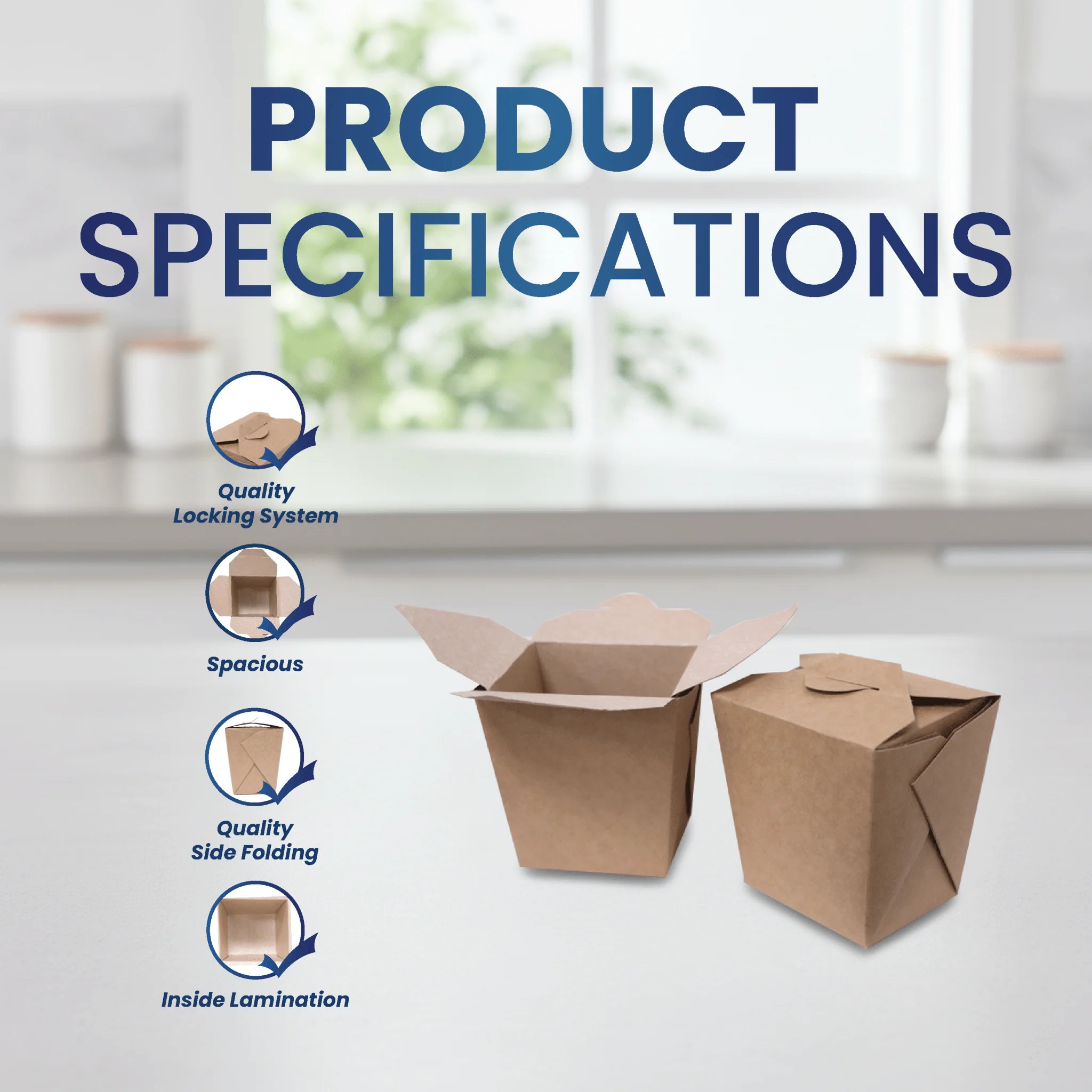 Square Brown Kraft Takeaway Boxes Durable Food Packaging - Image 8