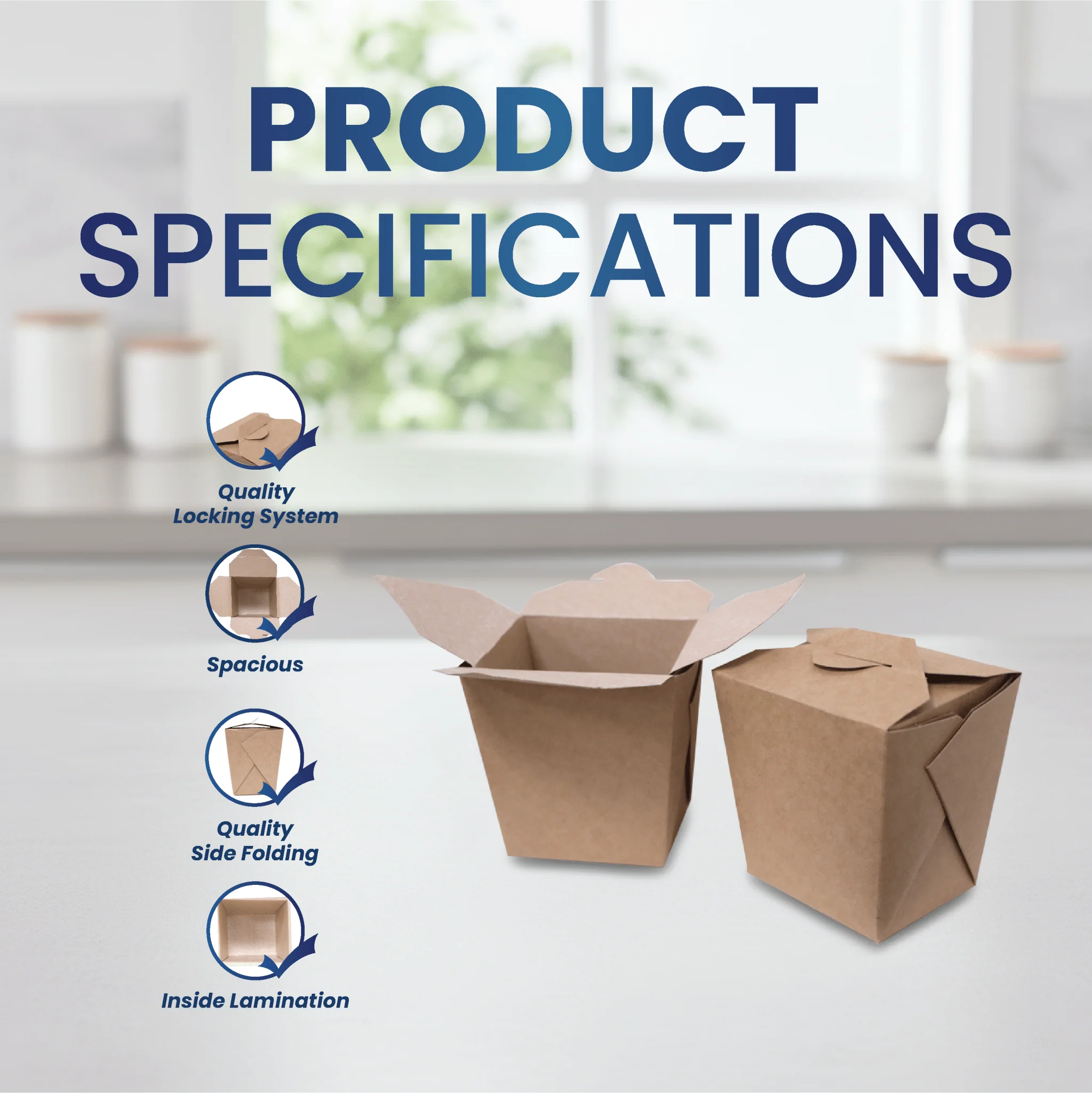 Square Brown Kraft Takeaway Boxes Durable Food Packaging - Image 9