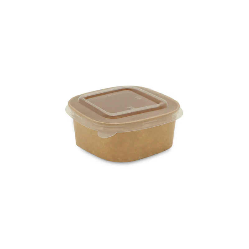 Square Brown Salad Bowl With Lid - Image 10