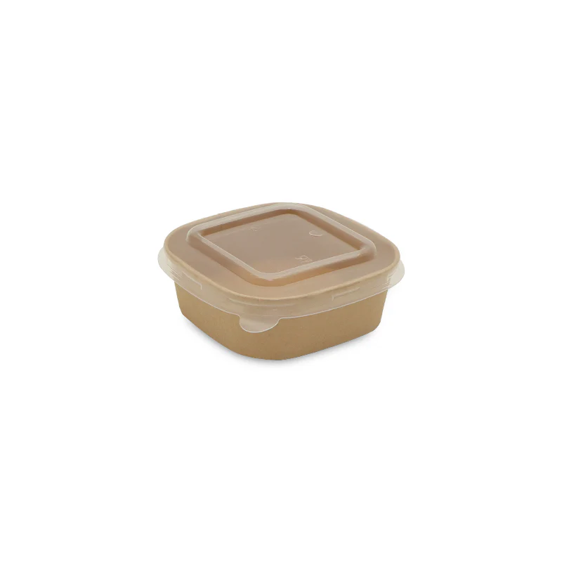 Square Brown Salad Bowl With Lid - Image 4
